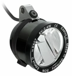 SON Projecteur LED Suspendu Edelux II Pour Dynamos De Moyeu Anodisé Noir