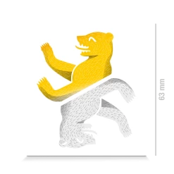 Reflective Berlin Reflective DECAL - Ours Berlinois - Blanc/or